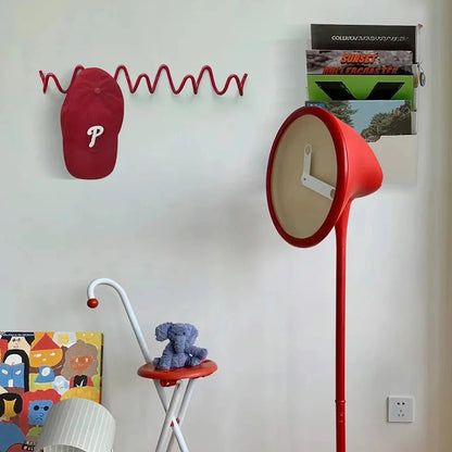 Appendiabiti da parete a onda in ferro con 3 o 5 ganci e viti incluse, 6 colori, 33 o 56 cm