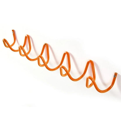 Appendiabiti da parete a onda in ferro con 3 o 5 ganci e viti incluse, 6 colori, 33 o 56 cm