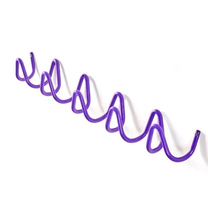 Appendiabiti da parete a onda in ferro con 3 o 5 ganci e viti incluse, 6 colori, 33 o 56 cm