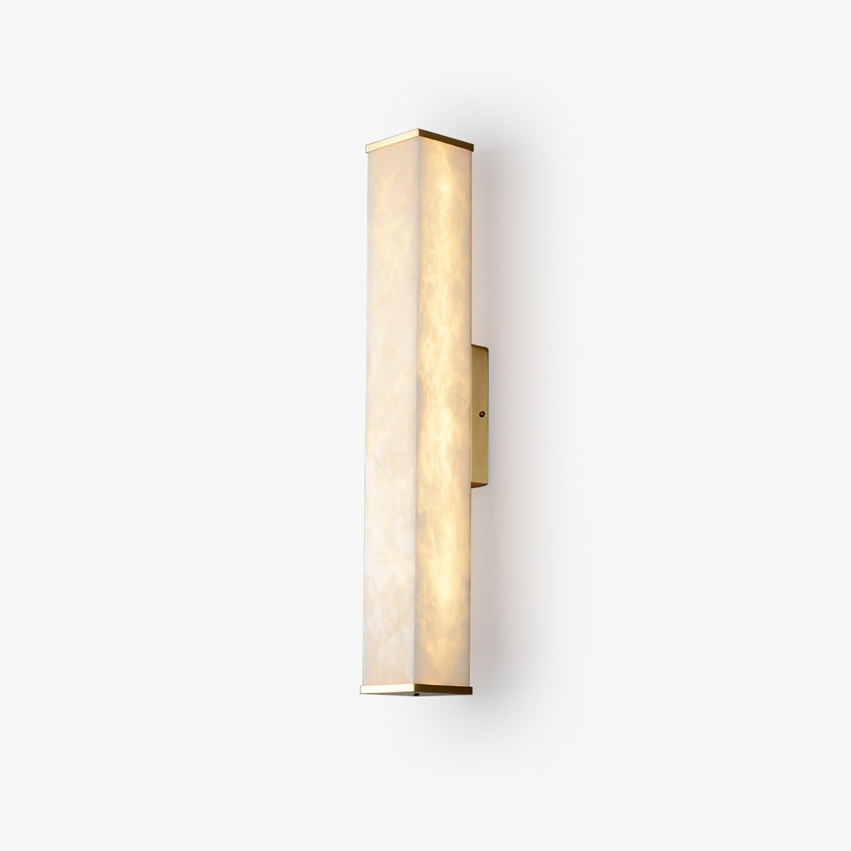 Applique a LED in ottone con paralume in alabastro per interni moderni