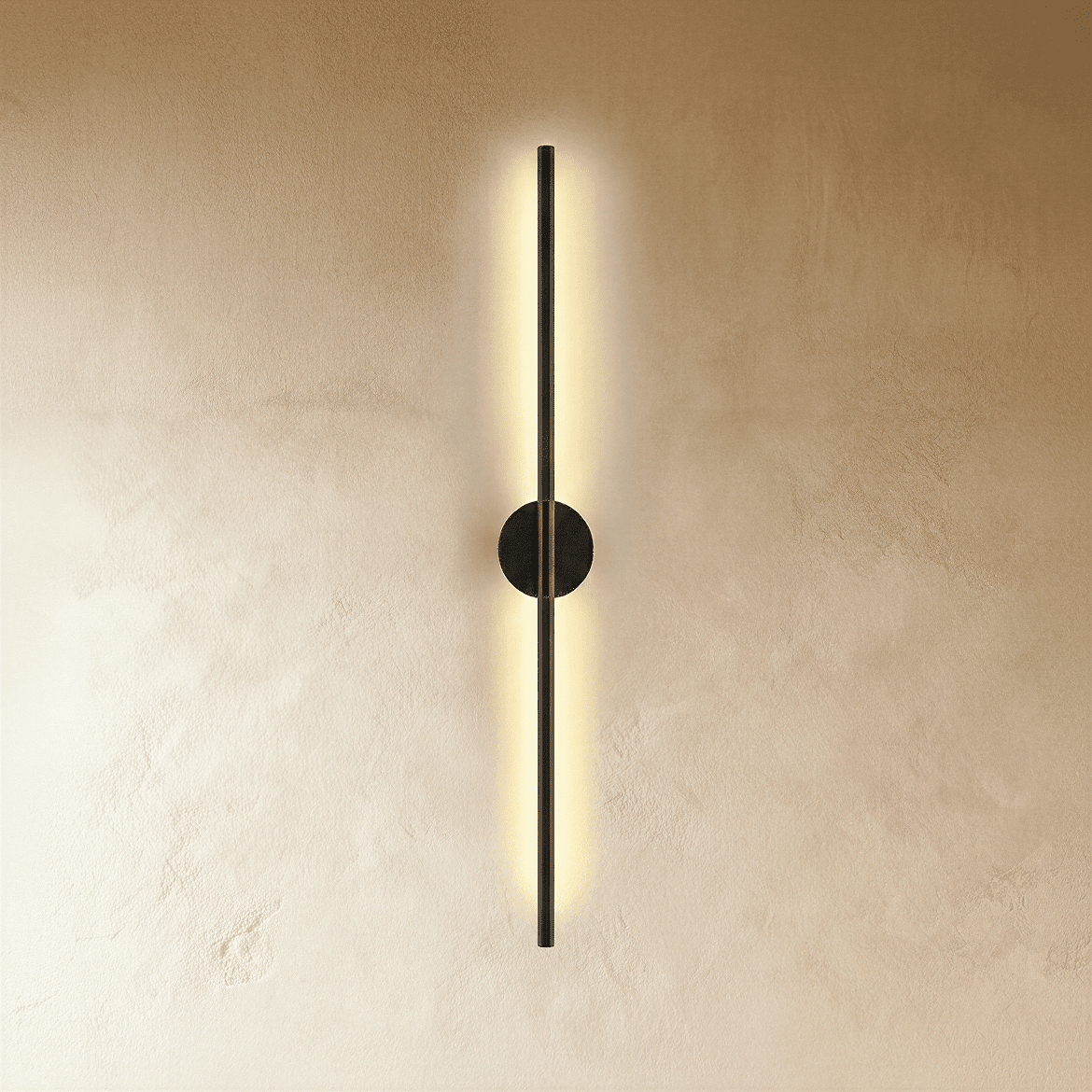 Applique lineare verticale minimalista con base rotonda