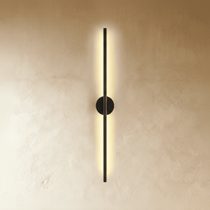 Applique lineare verticale minimalista con base rotonda