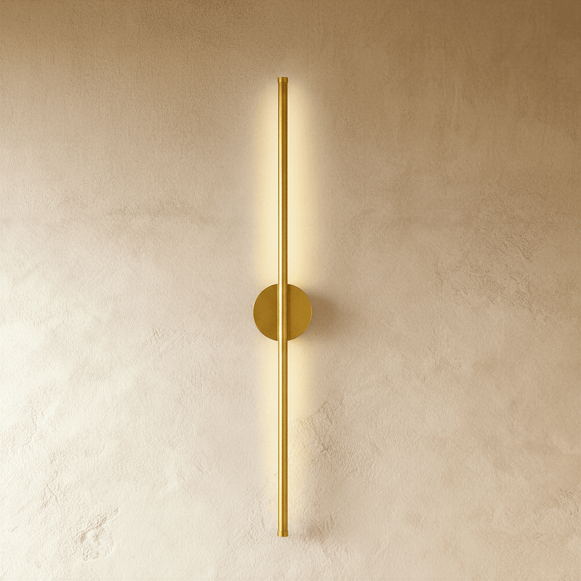 Applique lineare verticale minimalista con base rotonda
