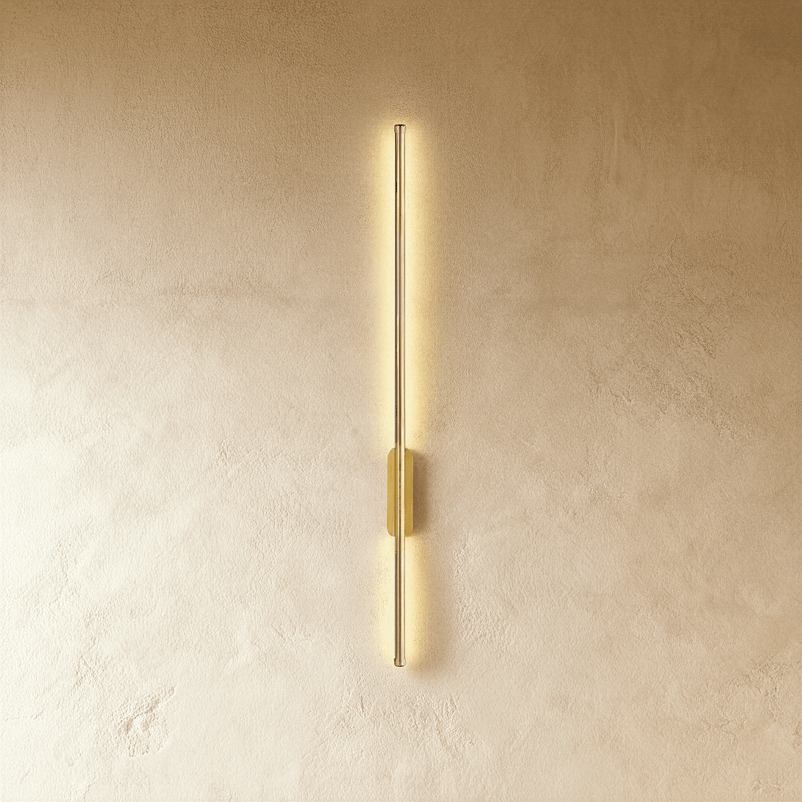 Applique lineare verticale minimalista con base rotonda