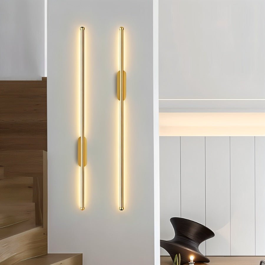 Applique lineare verticale minimalista con base rotonda