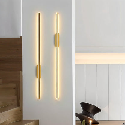 Applique lineare verticale minimalista con base rotonda