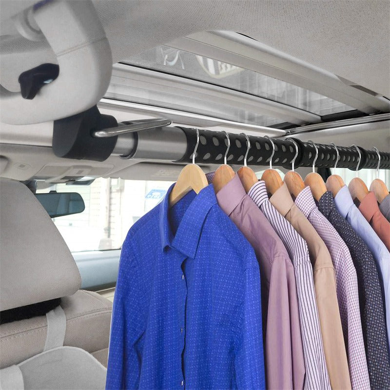 Asta appendiabiti telescopica per auto | Barra estensibile per trasporto vestiti in viaggio