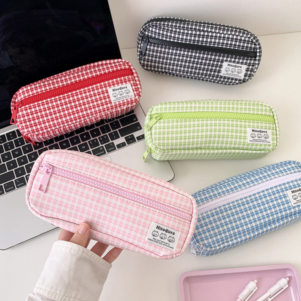 Astuccio portapenne a quadretti vichy