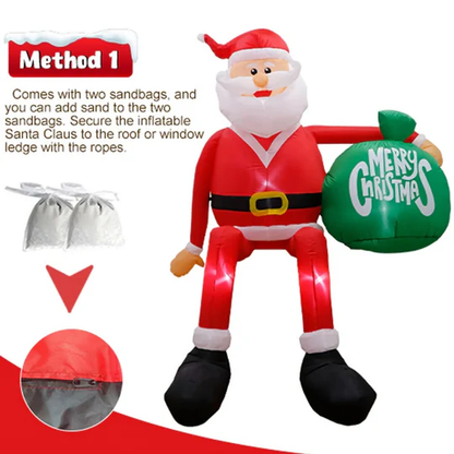 Babbo Natale Gonfiabile Luminoso LED Gigante 240 cm che Scala