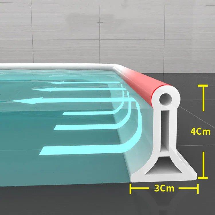 Barriera d'acqua in silicone 150-400 cm | bianca, nera o grigia | autoadesiva, impermeabile, installazione senza attrezz