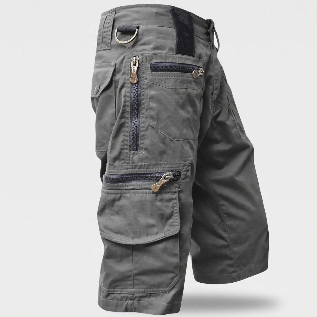 Bermuda cargo da uomo - Bermuda da lavoro al ginocchio con tasche con zip