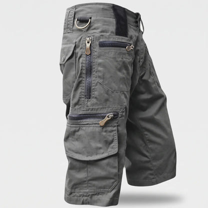 Bermuda cargo da uomo - Bermuda da lavoro al ginocchio con tasche con zip
