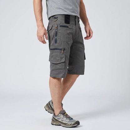 Bermuda cargo da uomo - Bermuda da lavoro al ginocchio con tasche con zip