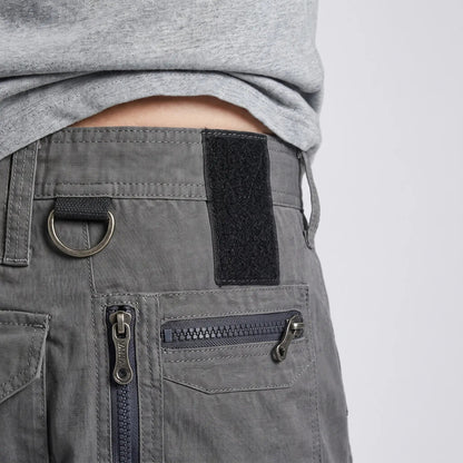 Bermuda cargo da uomo - Bermuda da lavoro al ginocchio con tasche con zip