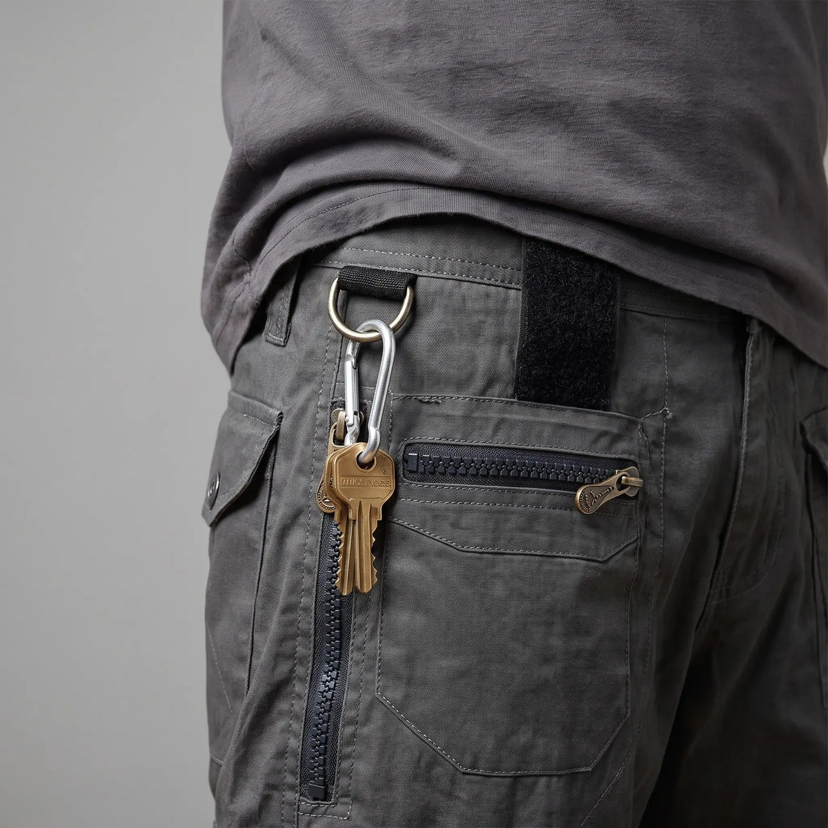Bermuda cargo da uomo - Bermuda da lavoro al ginocchio con tasche con zip