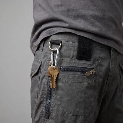Bermuda cargo da uomo - Bermuda da lavoro al ginocchio con tasche con zip