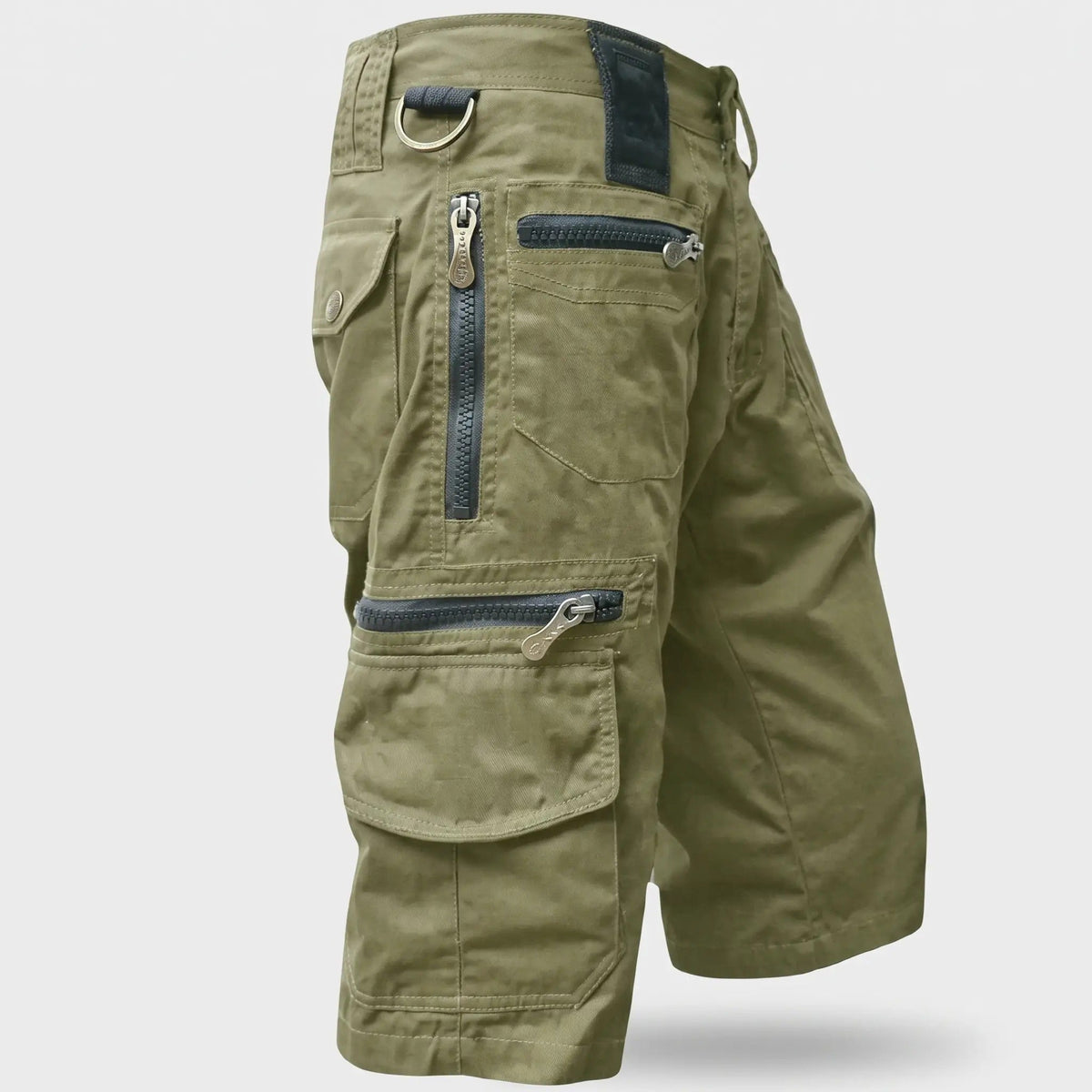 Bermuda cargo da uomo - Bermuda da lavoro al ginocchio con tasche con zip