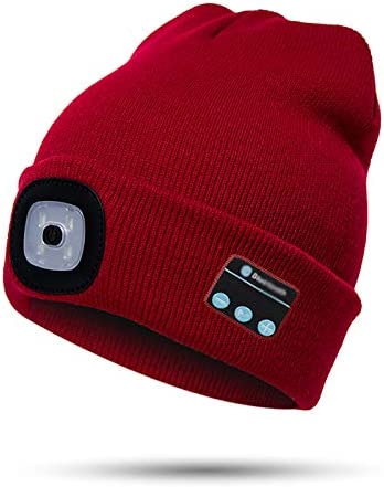 Berretto con luce LED e cuffie Bluetooth wireless