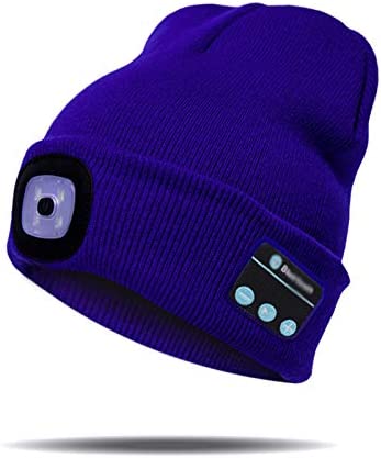 Berretto con luce LED e cuffie Bluetooth wireless