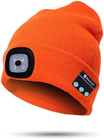 Berretto con luce LED e cuffie Bluetooth wireless