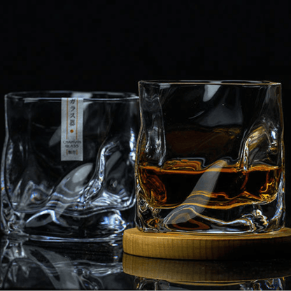 Bicchiere da Whisky Giapponese Edo Kiriko con Corpo Grinzato