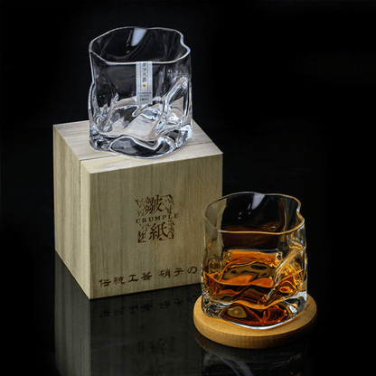 Bicchiere da Whisky Giapponese Edo Kiriko con Corpo Grinzato