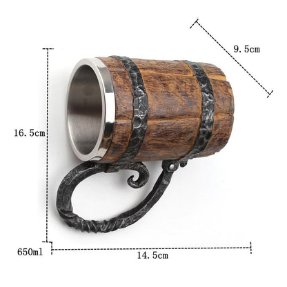 Boccale Doppio Vichingo Nordico Rustico