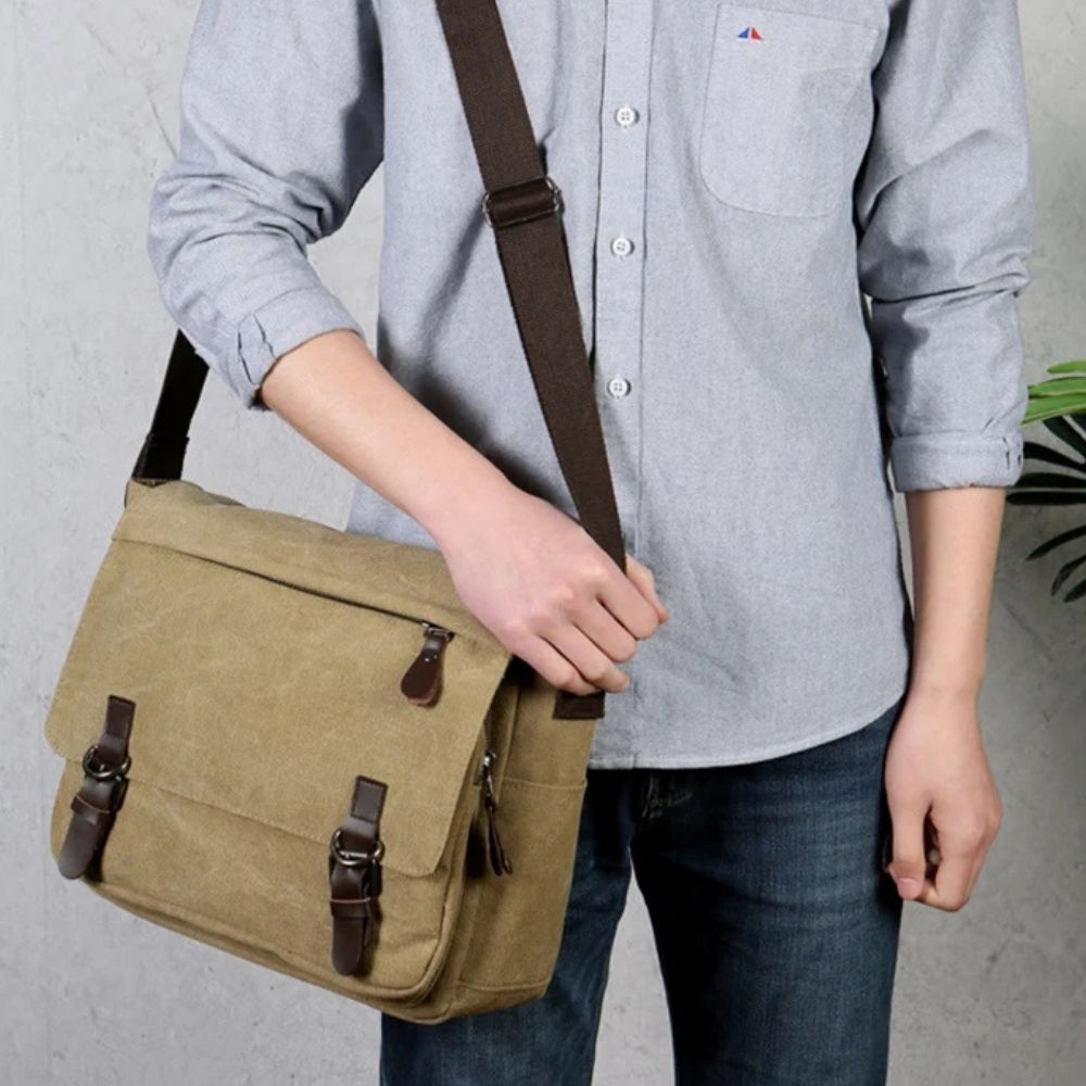 Borsa a Tracolla Messenger in Tela da Uomo