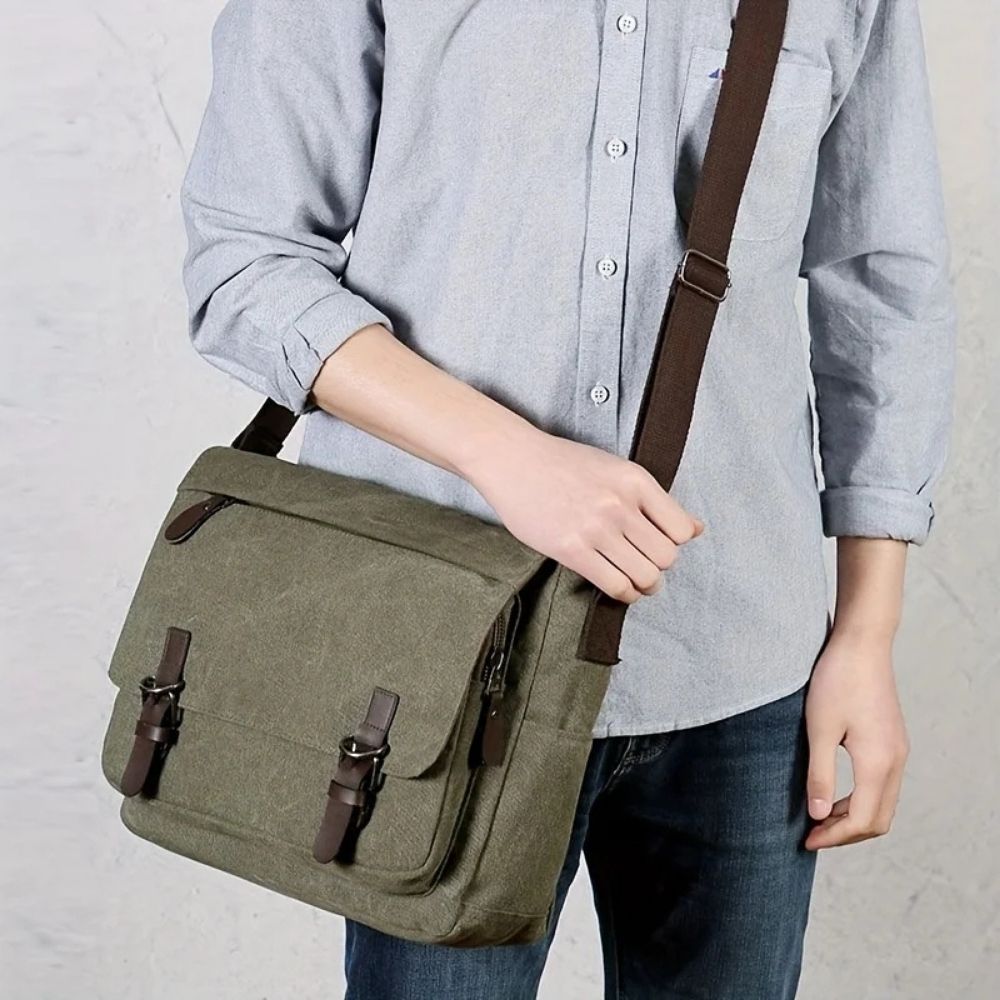 Borsa a Tracolla Messenger in Tela da Uomo