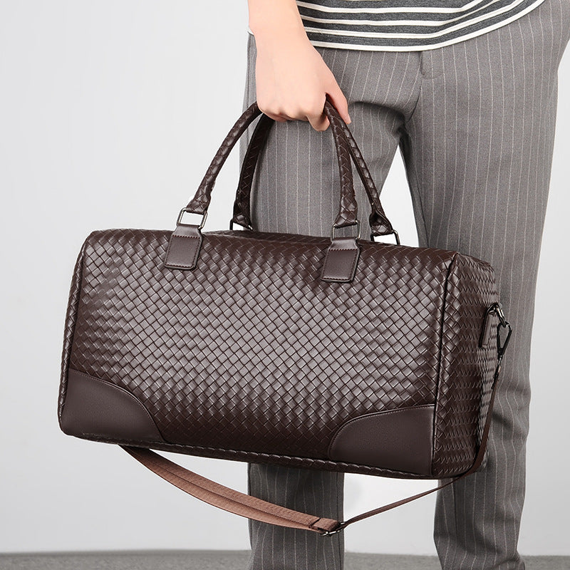 Borsa da viaggio in pelle intrecciata premium