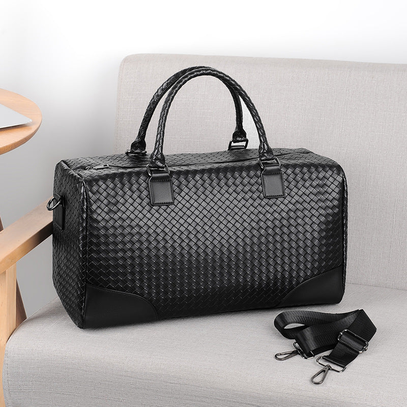 Borsa da viaggio in pelle intrecciata premium