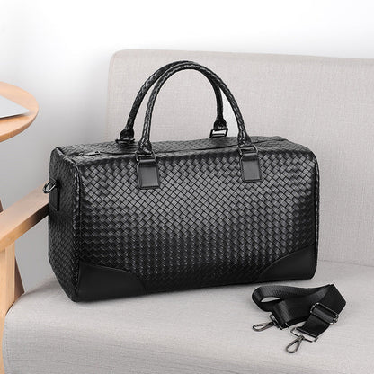 Borsa da viaggio in pelle intrecciata premium