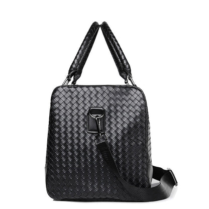 Borsa da viaggio in pelle intrecciata premium