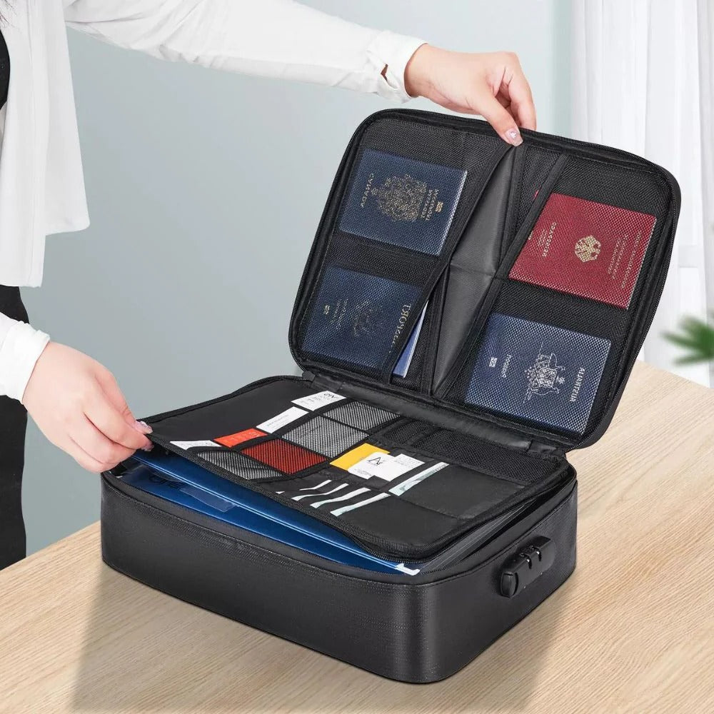 Borsa ignifuga e impermeabile per documenti e contanti