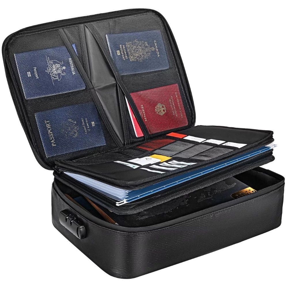 Borsa ignifuga e impermeabile per documenti e contanti