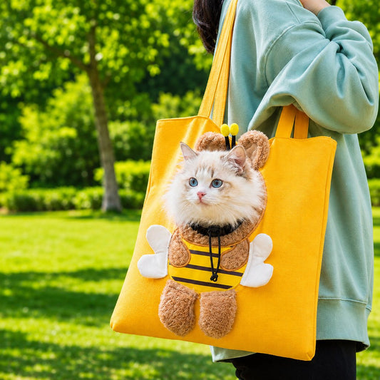 Borsa Trasportino per Gatti con Testa Fuori – Tote in Tela per Passeggiate e Visite Veterinarie