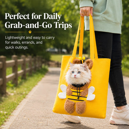 Borsa Trasportino per Gatti con Testa Fuori – Tote in Tela per Passeggiate e Visite Veterinarie