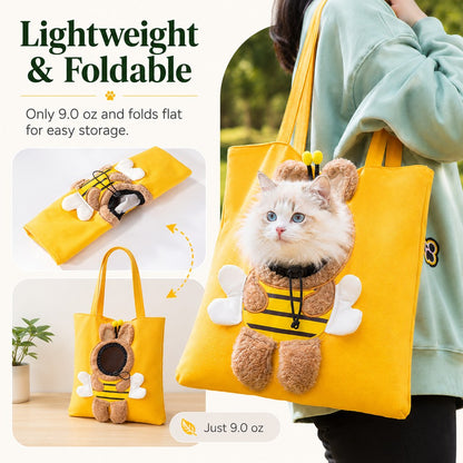 Borsa Trasportino per Gatti con Testa Fuori – Tote in Tela per Passeggiate e Visite Veterinarie