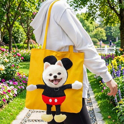 Borsa Trasportino per Gatti con Testa Fuori – Tote in Tela per Passeggiate e Visite Veterinarie