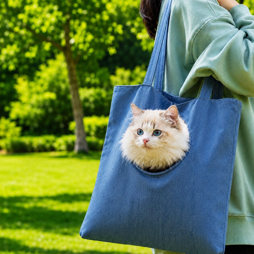 Borsa Trasportino per Gatti con Testa Fuori – Tote in Tela per Passeggiate e Visite Veterinarie