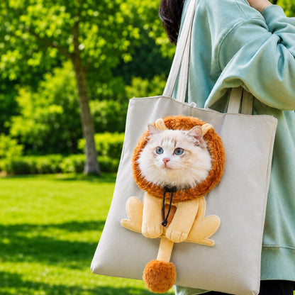 Borsa Trasportino per Gatti con Testa Fuori – Tote in Tela per Passeggiate e Visite Veterinarie