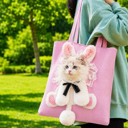 Borsa Trasportino per Gatti con Testa Fuori – Tote in Tela per Passeggiate e Visite Veterinarie