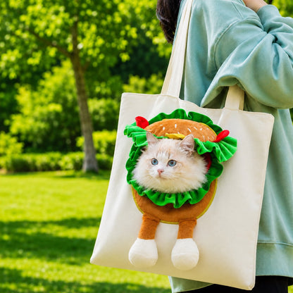 Borsa Trasportino per Gatti con Testa Fuori – Tote in Tela per Passeggiate e Visite Veterinarie