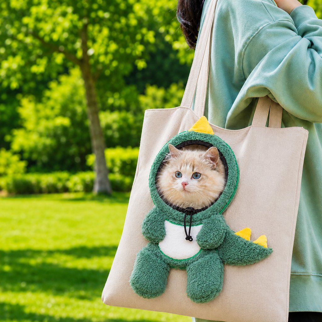 Borsa Trasportino per Gatti con Testa Fuori – Tote in Tela per Passeggiate e Visite Veterinarie