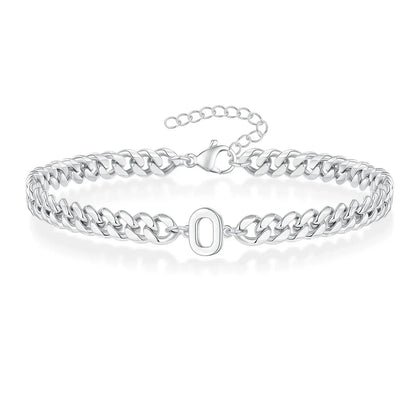 Bracciale cubano con iniziale per coppie