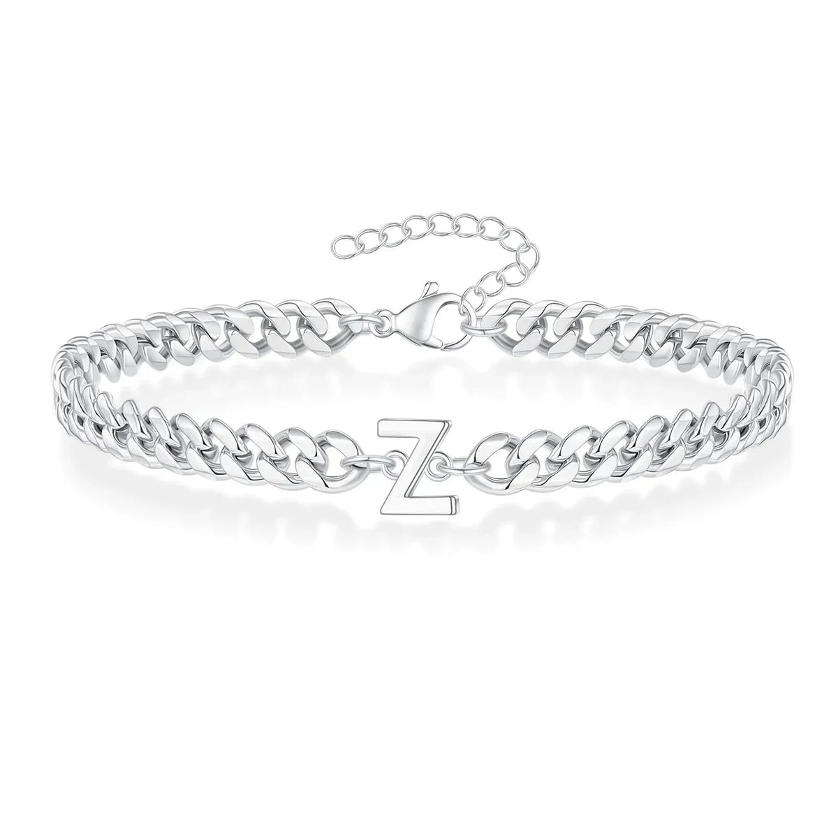 Bracciale cubano con iniziale per coppie