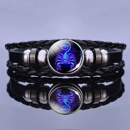 Bracciale in Pelle con Ciondolo Astrologico