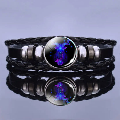 Bracciale in Pelle con Ciondolo Astrologico