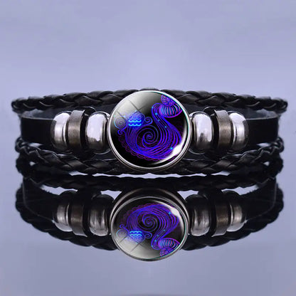 Bracciale in Pelle con Ciondolo Astrologico