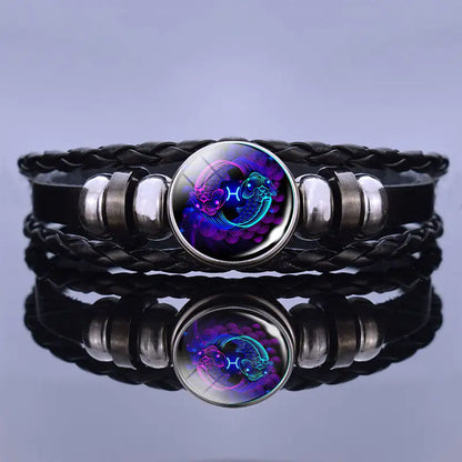 Bracciale in Pelle con Ciondolo Astrologico